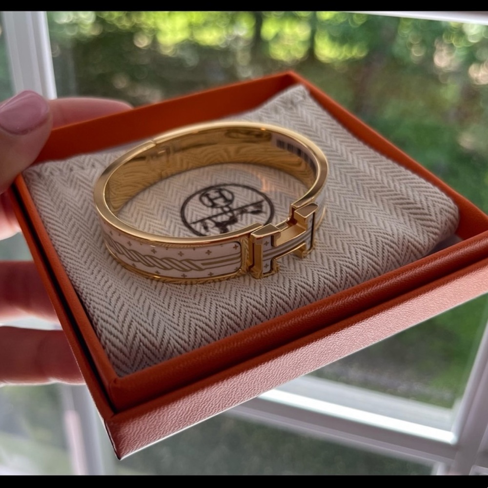 A73- 💯 % authentic Hermès click clac bracelet - Picture 1 of 3